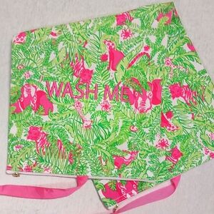 Lilly Pulitzer 'Wash Me Wear Me' Laundry Resort Travel Bag Safari Green & Pink